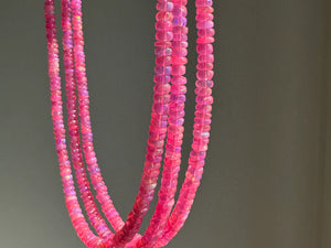Ethiopian Opal Bright Neon Pink Necklace