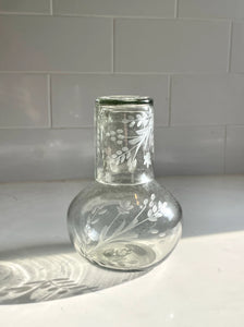 Hand-Etched Blown Carafe Set