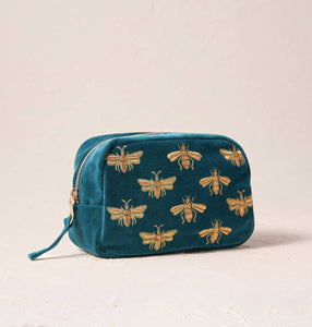 Honey Bee Makeup Bag in Rich Blue