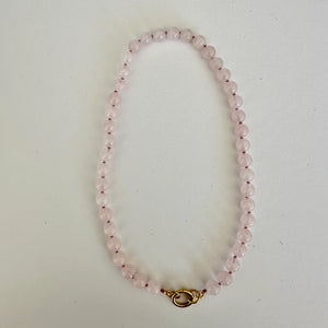 Rose Quartz Charm Clip Necklace