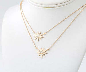 Midi KAPOW! Necklace in Gold and Diamond