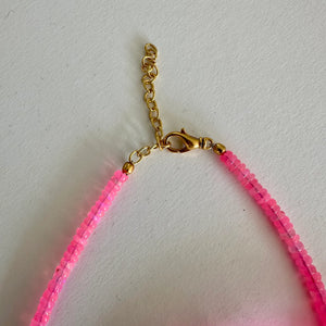 Ethiopian Opal Bright Neon Pink Necklace