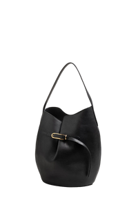 Large Belted Bucket Bag Black