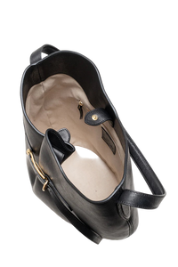Large Belted Bucket Bag Black