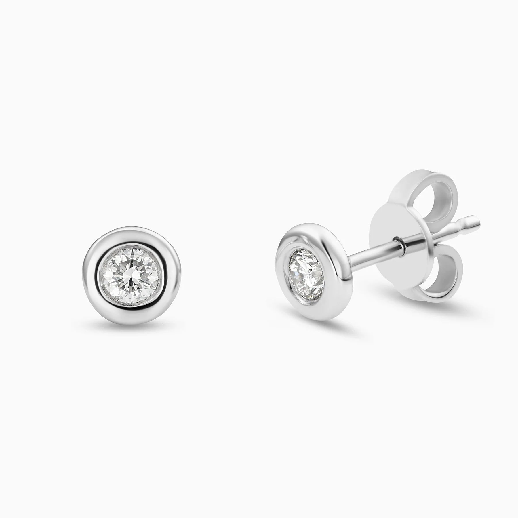 Essential everyday studs by Caye Joaillier available at Falena Fine Jewelry in White Gold. Option of .2 or .5 ct