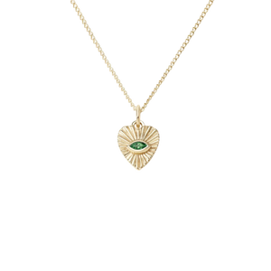 Mini Emerald Sunbeam Heart Charm