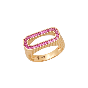 Grandsize Initial Ring in Pink Sapphire