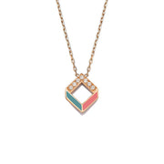 Chevron Enamel Necklace