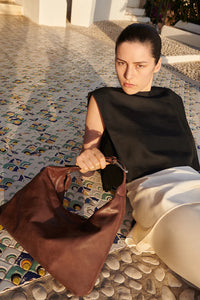 Pillow Shoulder Bag Dark Brown