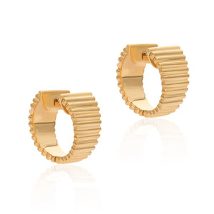 Ridged Vermeil Huggie
