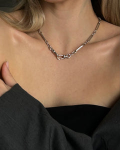 Liam Watch Chain Necklace in Silver