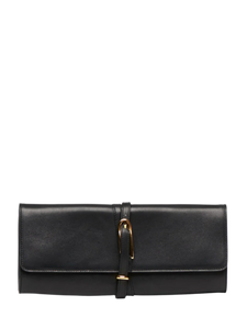 Belted Clutch Black Leather