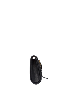 Belted Clutch Black Leather