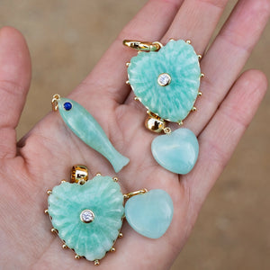 Malene Paperclip Necklace in Amazonite