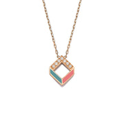 Chevron Enamel Necklace