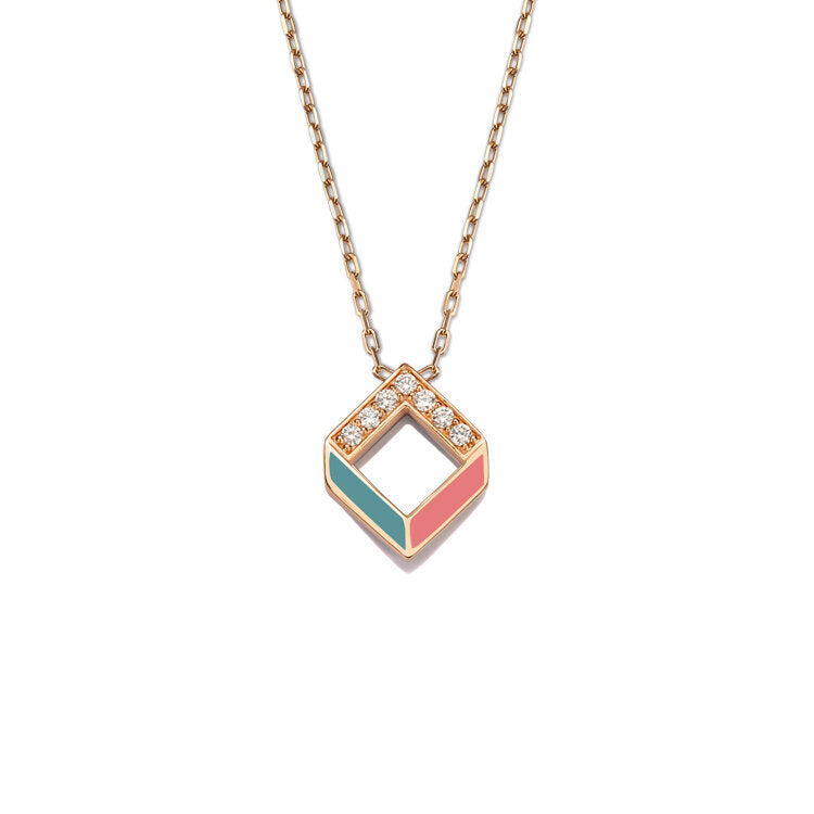 Chevron Enamel Necklace