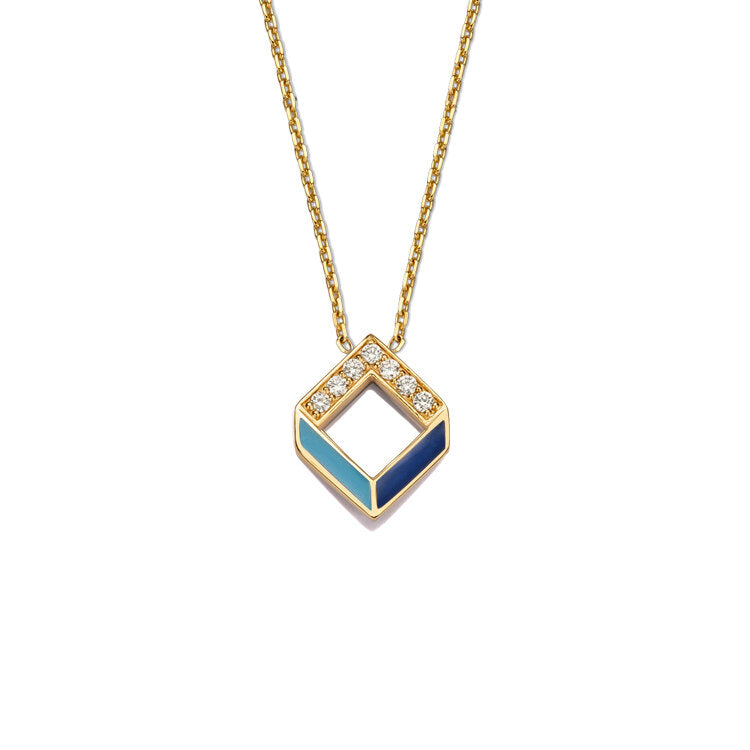 Chevron Enamel Necklace