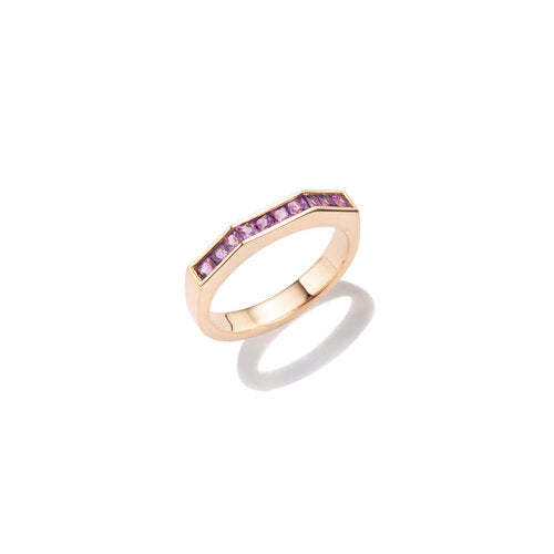 Otto ring in 18-karat rose gold set with amethyst princess cut by Jolly Bijou available on FalenaFineJewelry.com or in-store