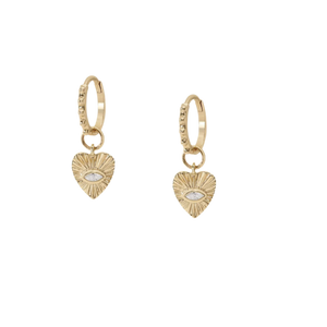 Mini Diamond Sunbeam Heart Earring Charms