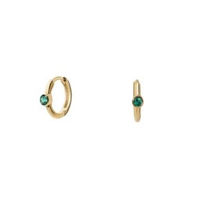 Romy Emerald Huggie Hoop Earrings