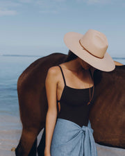 Sonny Hat - Beige and Sand Leather