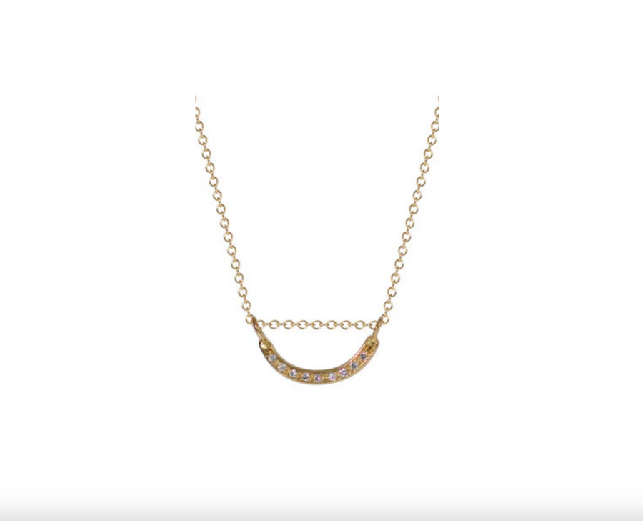 Medium White Diamond Curve Necklace