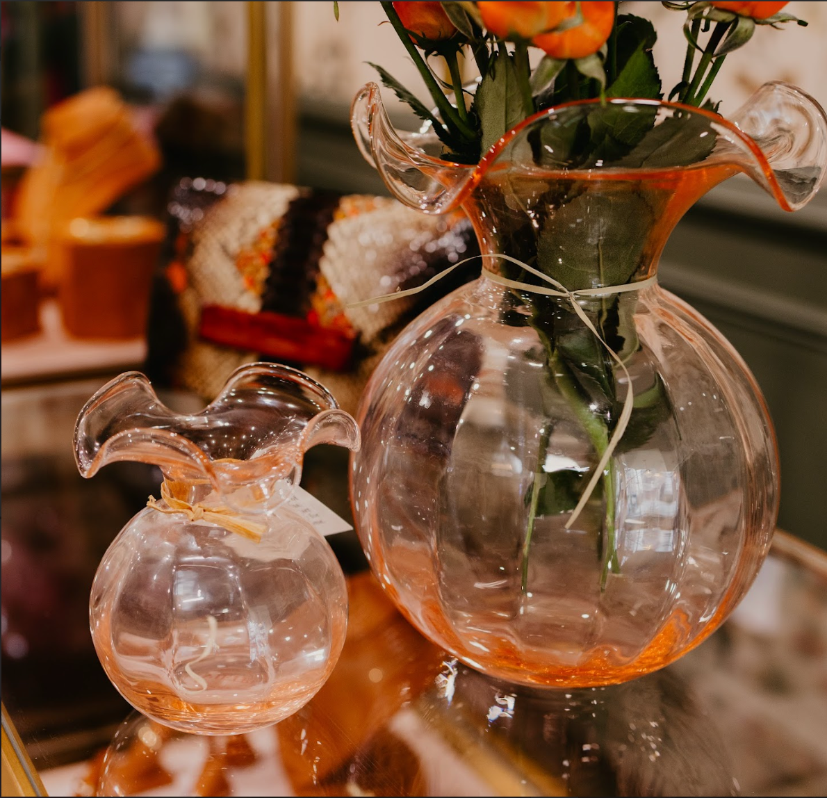 Small Hibiscus Glass Vase