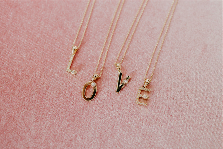 JouJou Diamond Letter Necklace