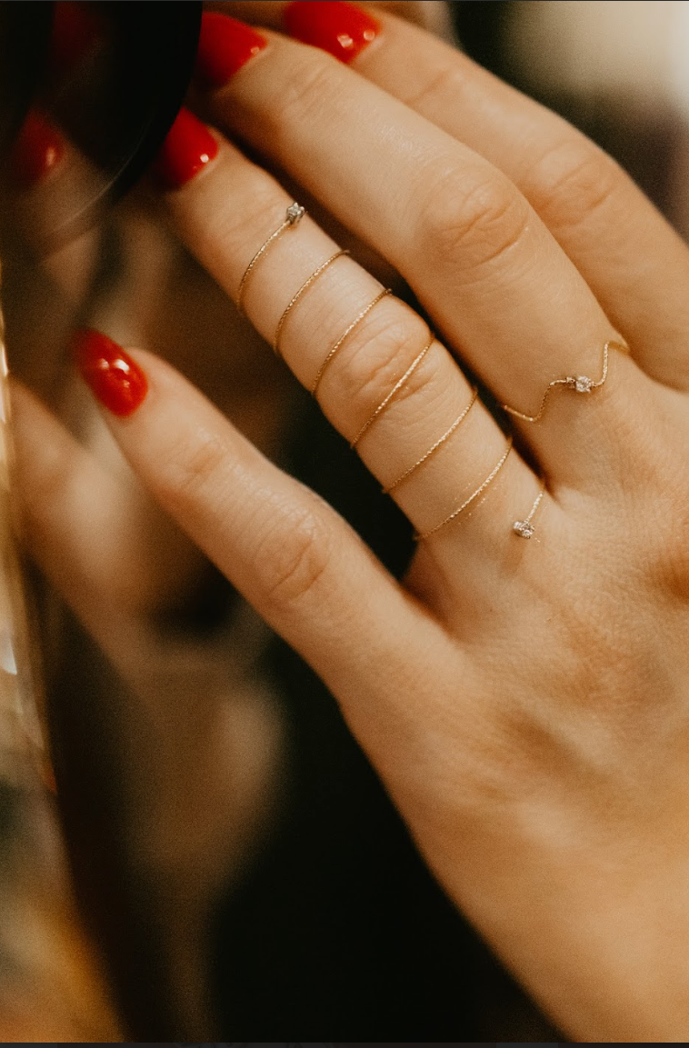 Wire Spiral Ring with Diamond