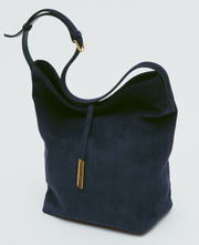 Penne Bucket Bag Navy Suede