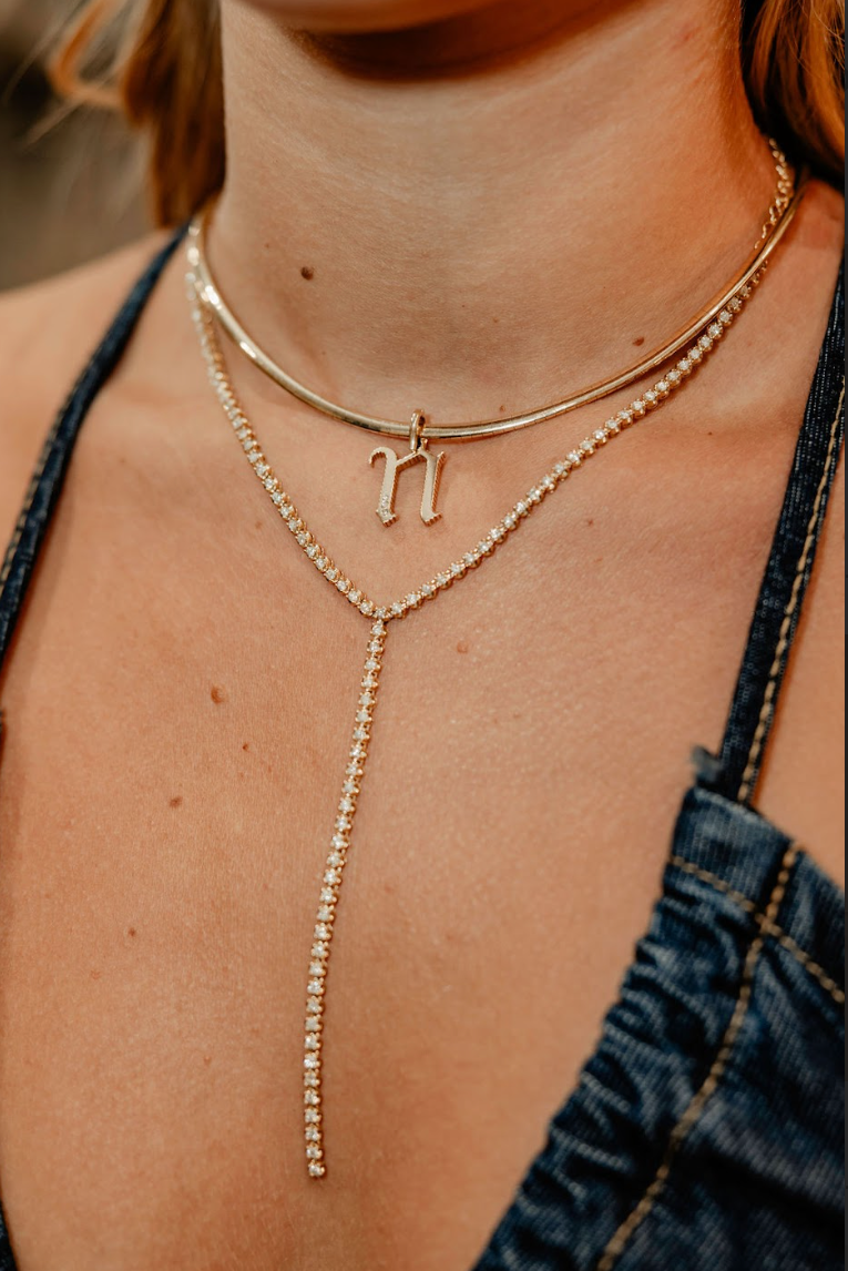 Falena Diamond Tennis ‘Y’ Necklace