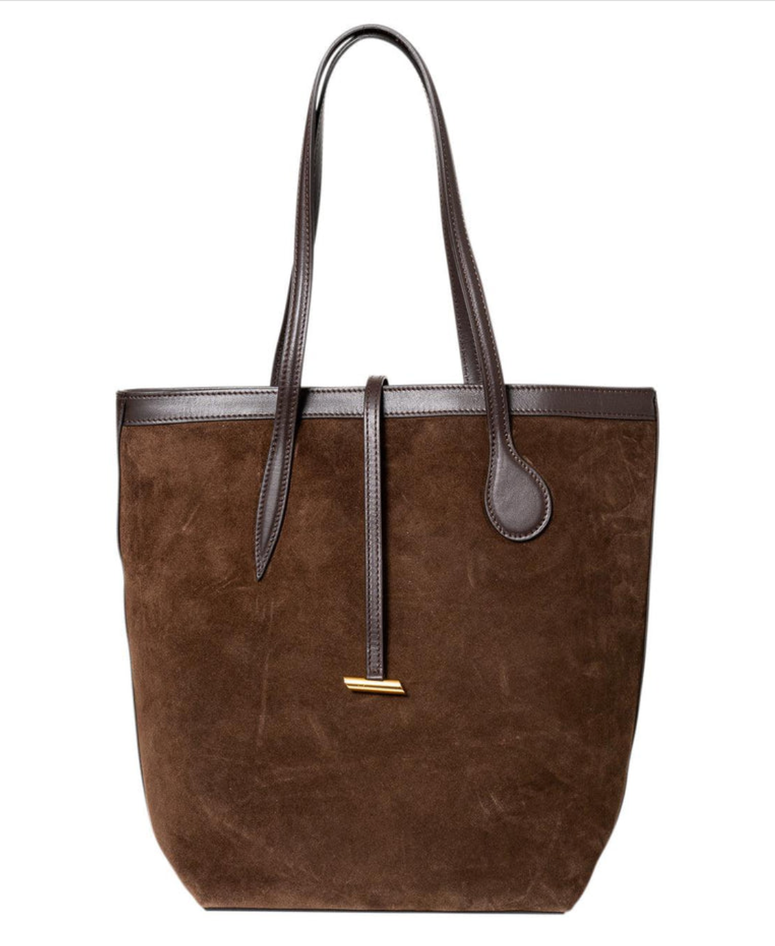 Tall Sprout Tote Dark Brown Suede