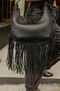 Aspen Bag in Black Leather Fringe