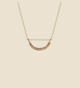 Medium White Diamond Curve Necklace