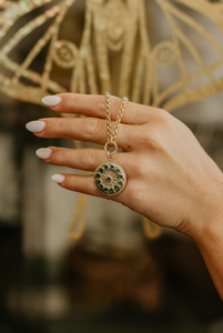 Serenity Amulet Charm in Emerald