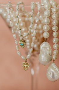 Heshi Pearl Necklace with Citrine Heart