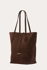 Tall Sprout Tote Dark Brown Suede