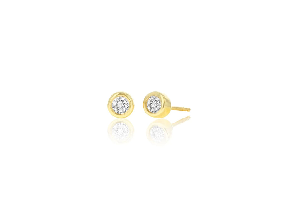 Diamond Bezel Stud Earrings