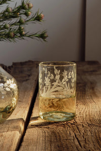 Hand-Etched Blown Carafe Set