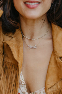 Diamond Script Name Necklace