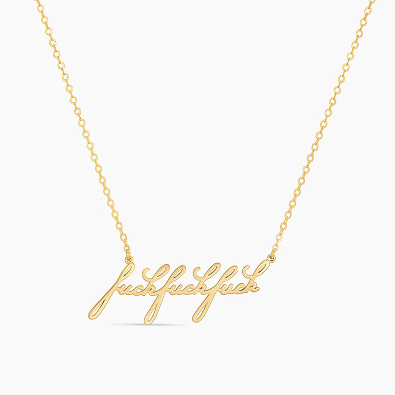 Fuck Script Necklace