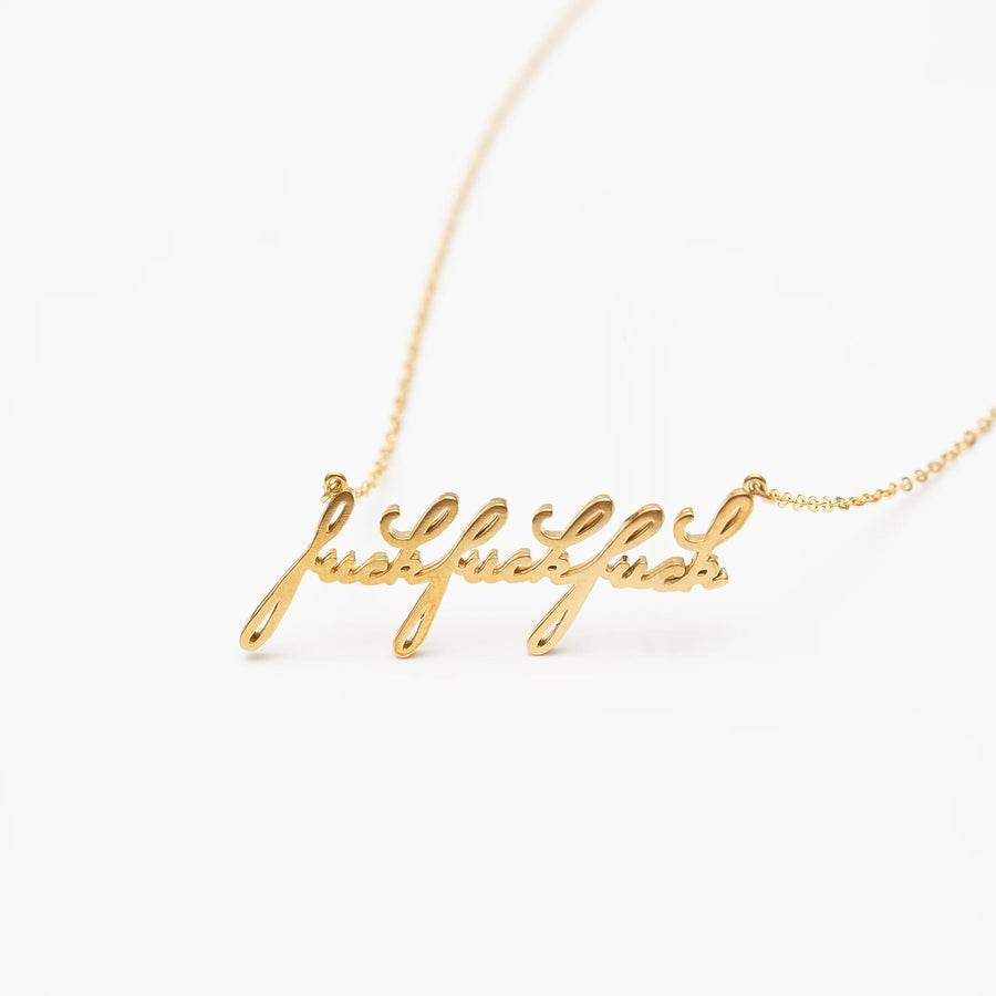 Fuck Script Necklace