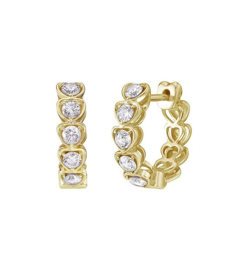 Diamond Heart Huggie Earring