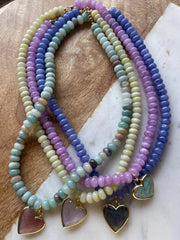 Caia Necklace - Lavender Jade with Amazonite