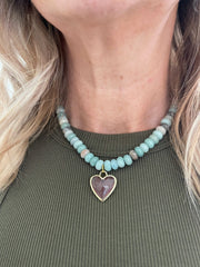 Caia Necklace - Lavender Jade with Amazonite