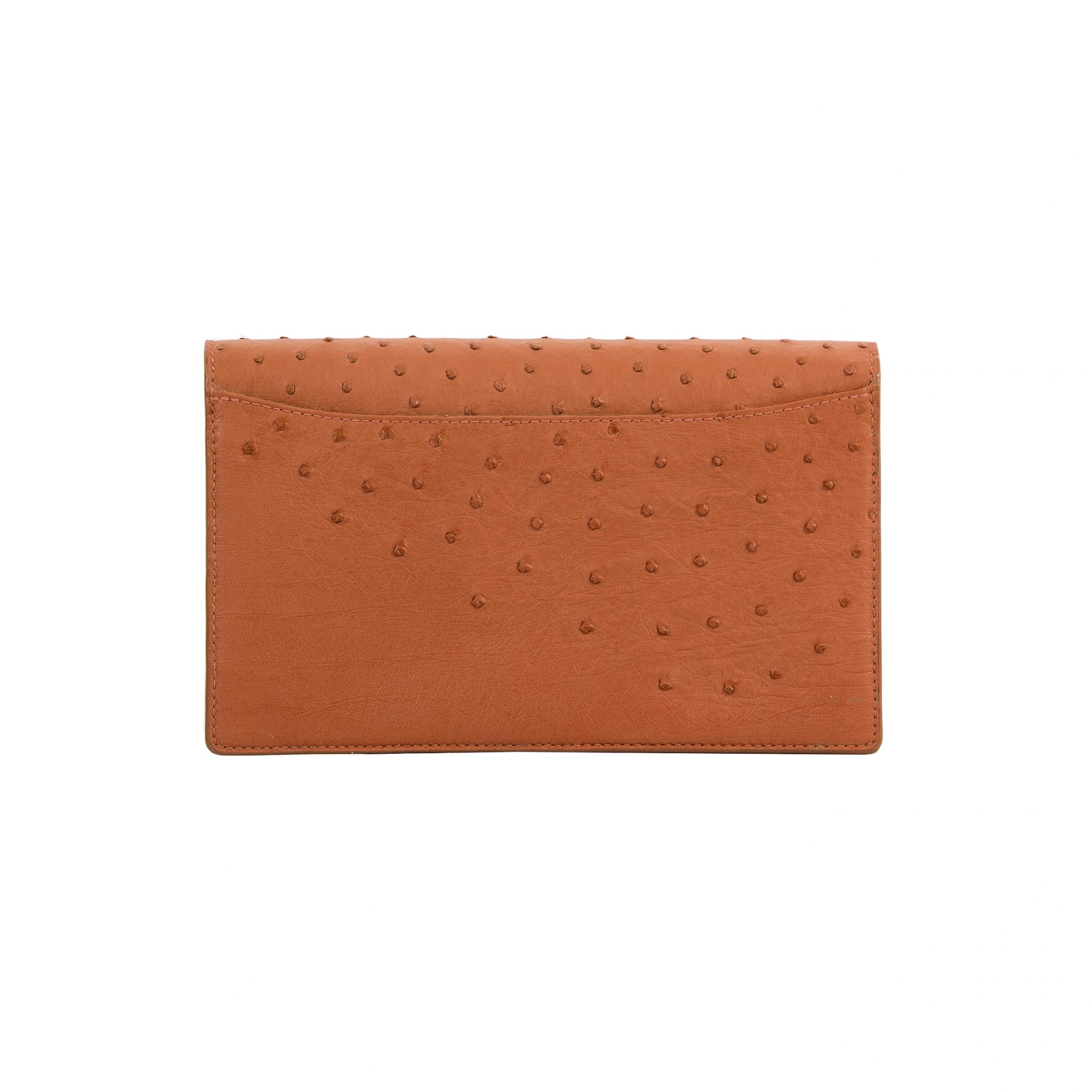 Ivy Clutch in Cognac Ostrich