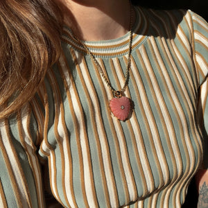 Malene Rope Necklace in Pink Opal