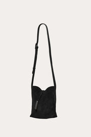 Penne Mini Bucket Bag Black Suede