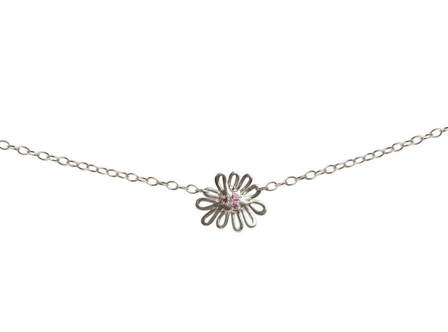 Pink Sapphire Wildflower Necklace