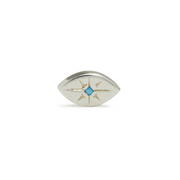 Silver Evil Eye Stud with Turqouise